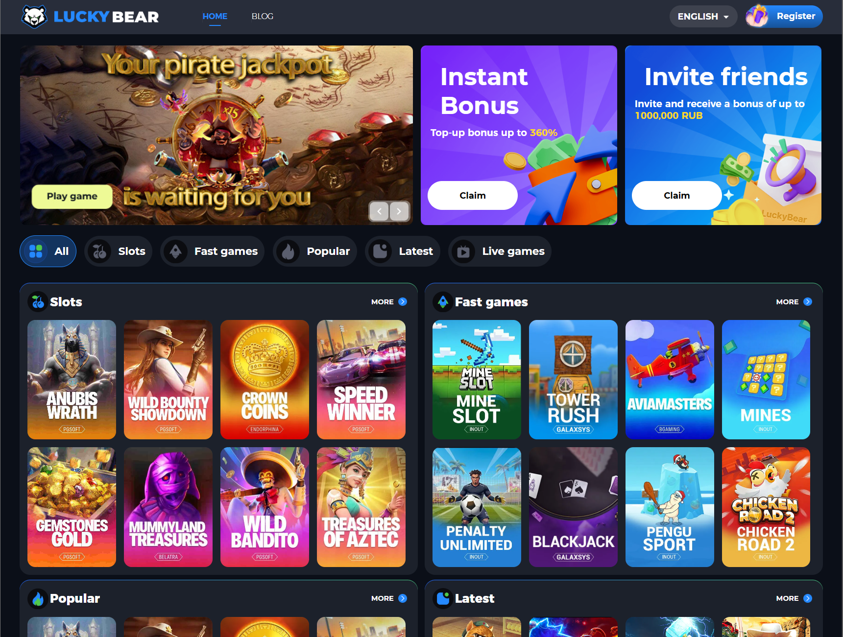 lucky bear казино